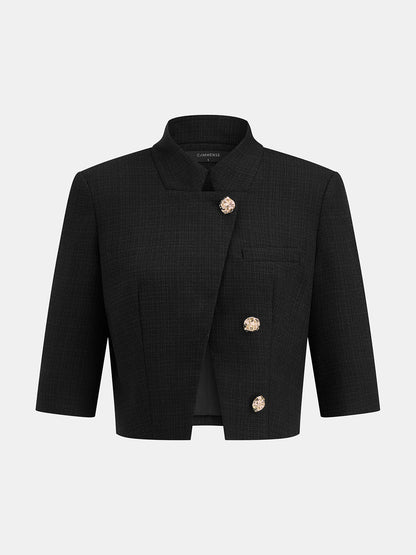 Noemí | Blazer de Cuello Mao con Botones Metálicos