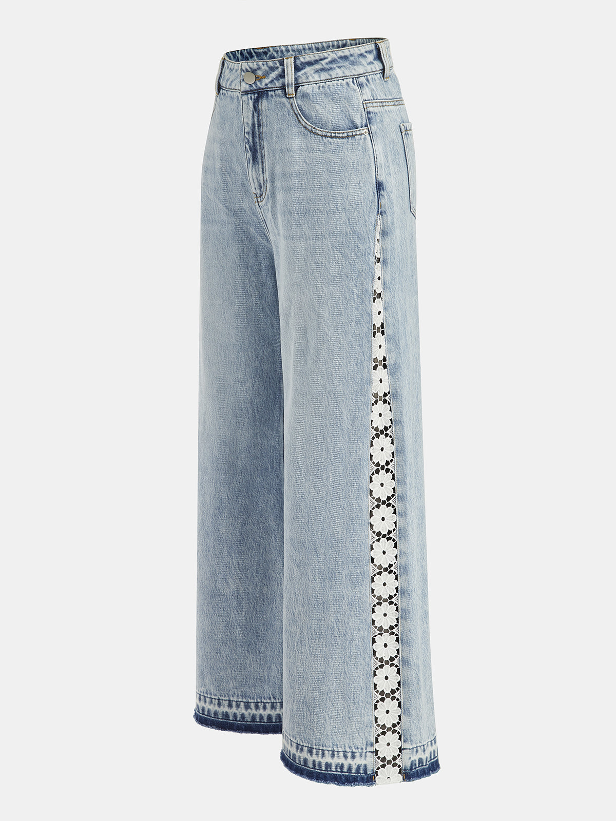 Natalia | Jeans Pierna Ancha con Encaje Lateral
