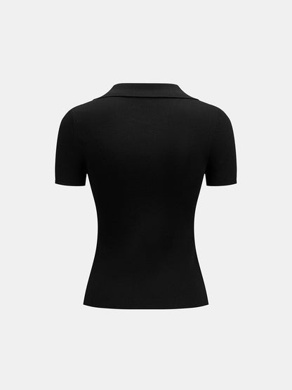 Fabiana | Top de Punto Cuello Polo con Transparencias