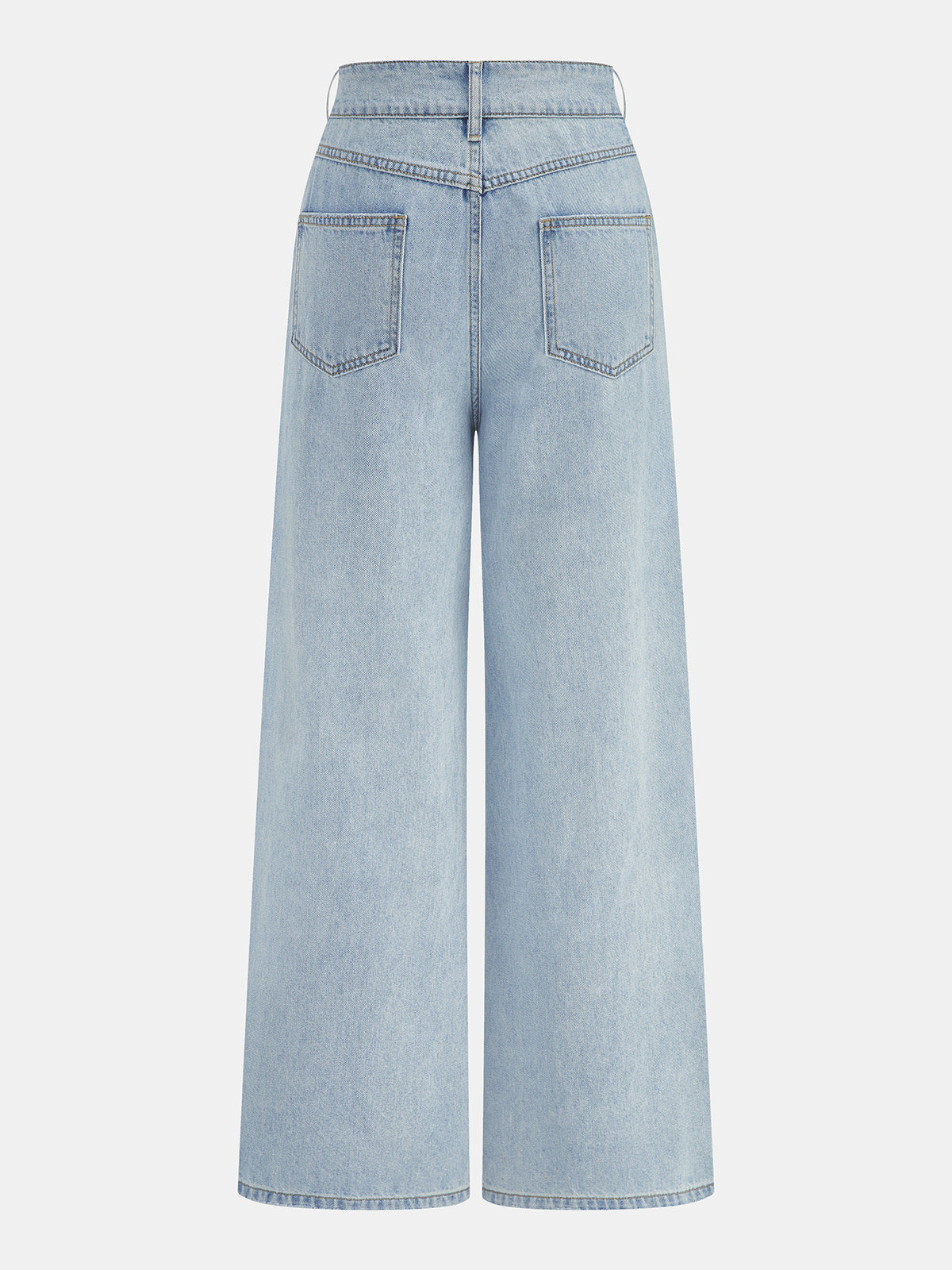 Cristina | Jeans Pierna Ancha Lavados con Pinzas