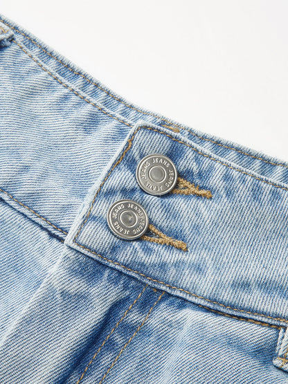 Cristina | Jeans Pierna Ancha Lavados con Pinzas