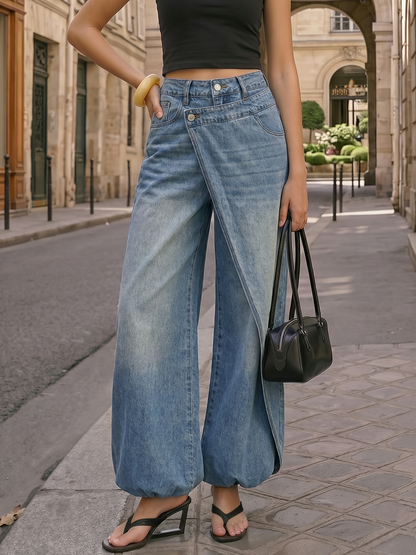 Paula | Jeans Pierna Ancha Cruzados Envolventes