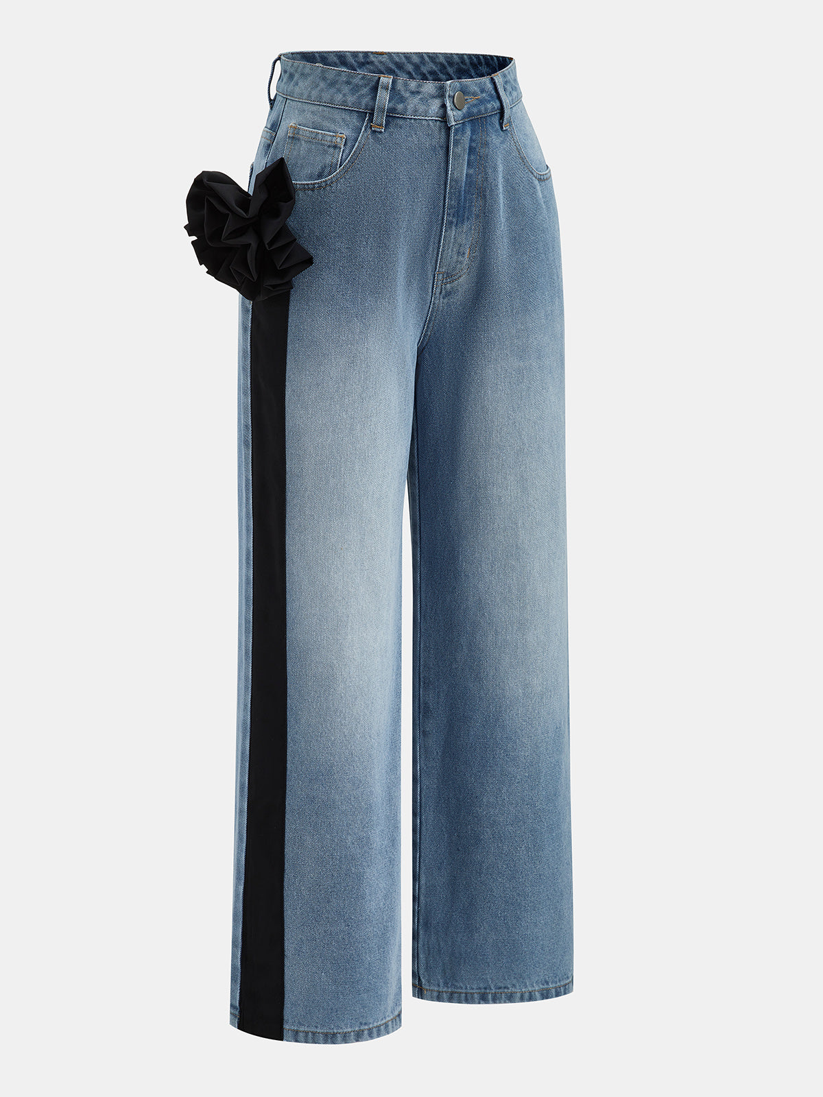 Lourdes | Jeans Rectos con Detalle Floral