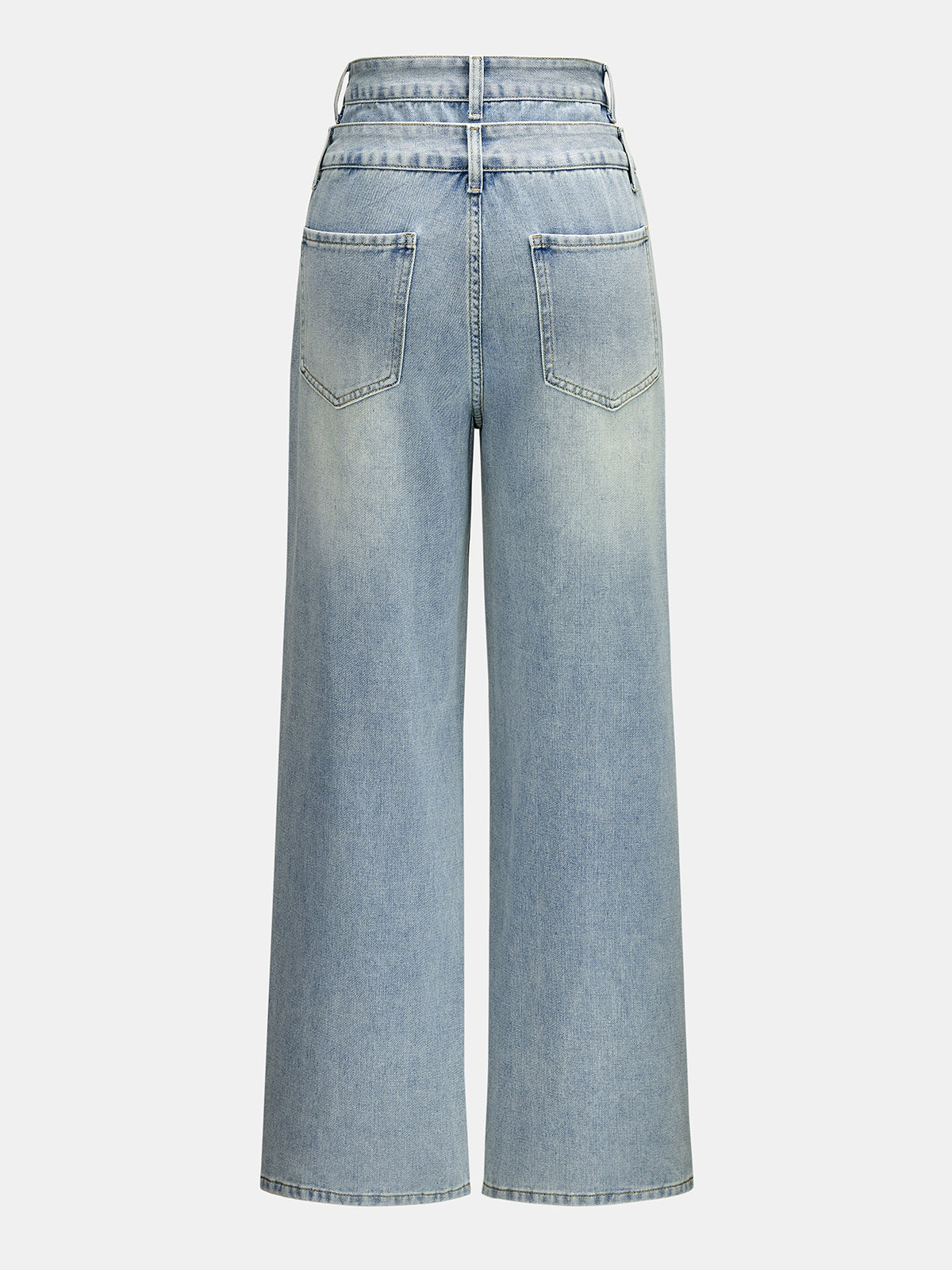 Verónica | Jeans Pierna Ancha de Doble Cintura