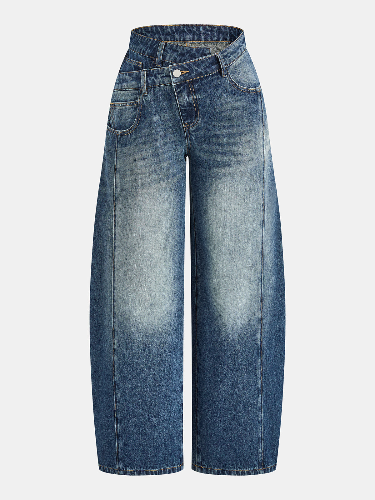 Ariadna | Jeans Curvos con Cintura Asimétrica