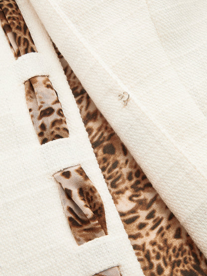 Amparo | Blazer de Tweed con Lazos de Leopardo
