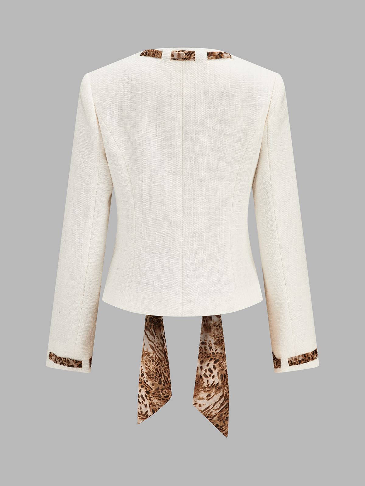 Amparo | Blazer de Tweed con Lazos de Leopardo