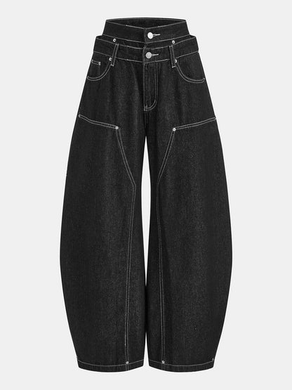 Milagros | Jeans Barrel de Doble Cintura