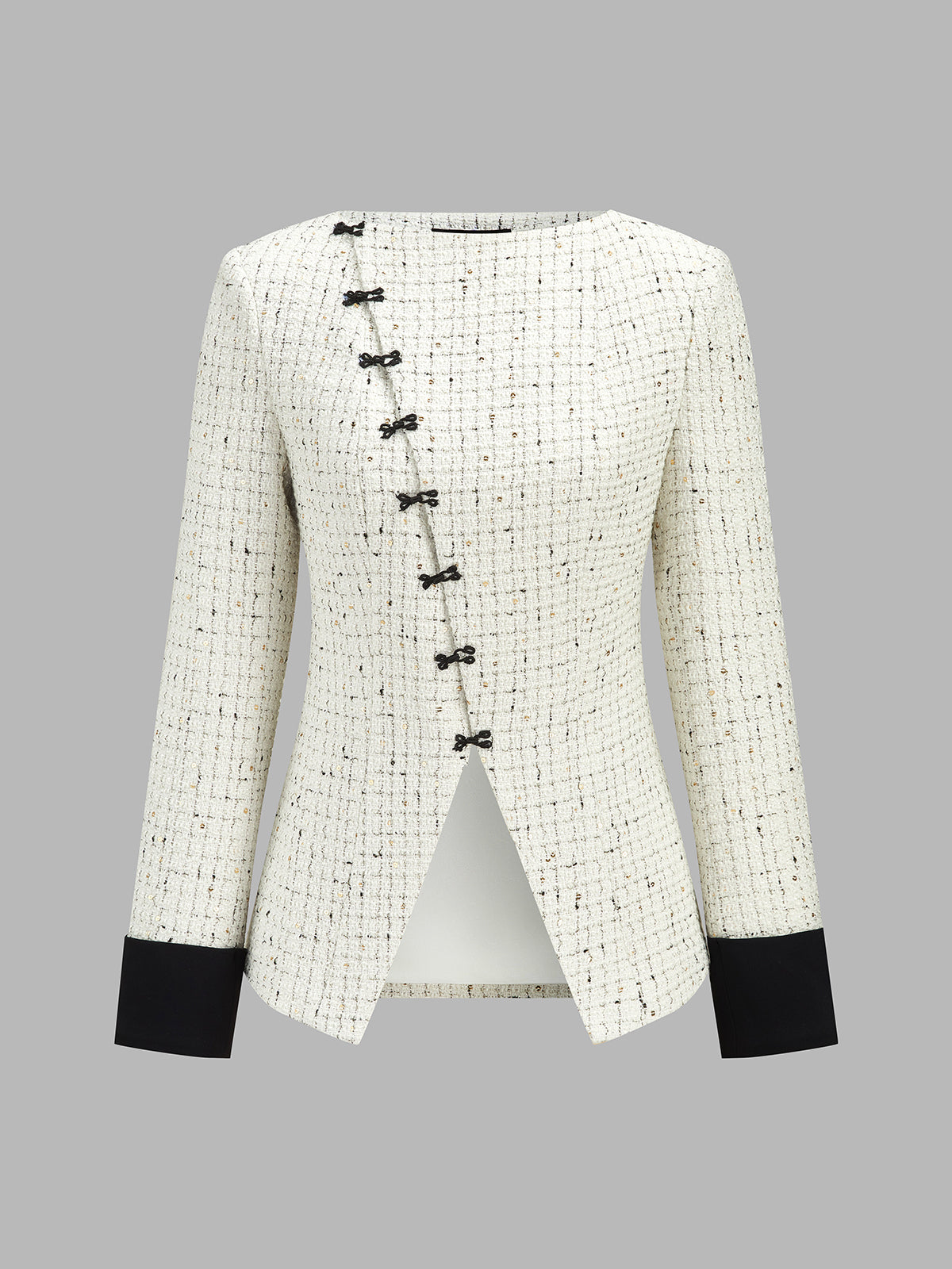 Rosalba | Blazer de Tweed con Alamares y Puños en Contraste