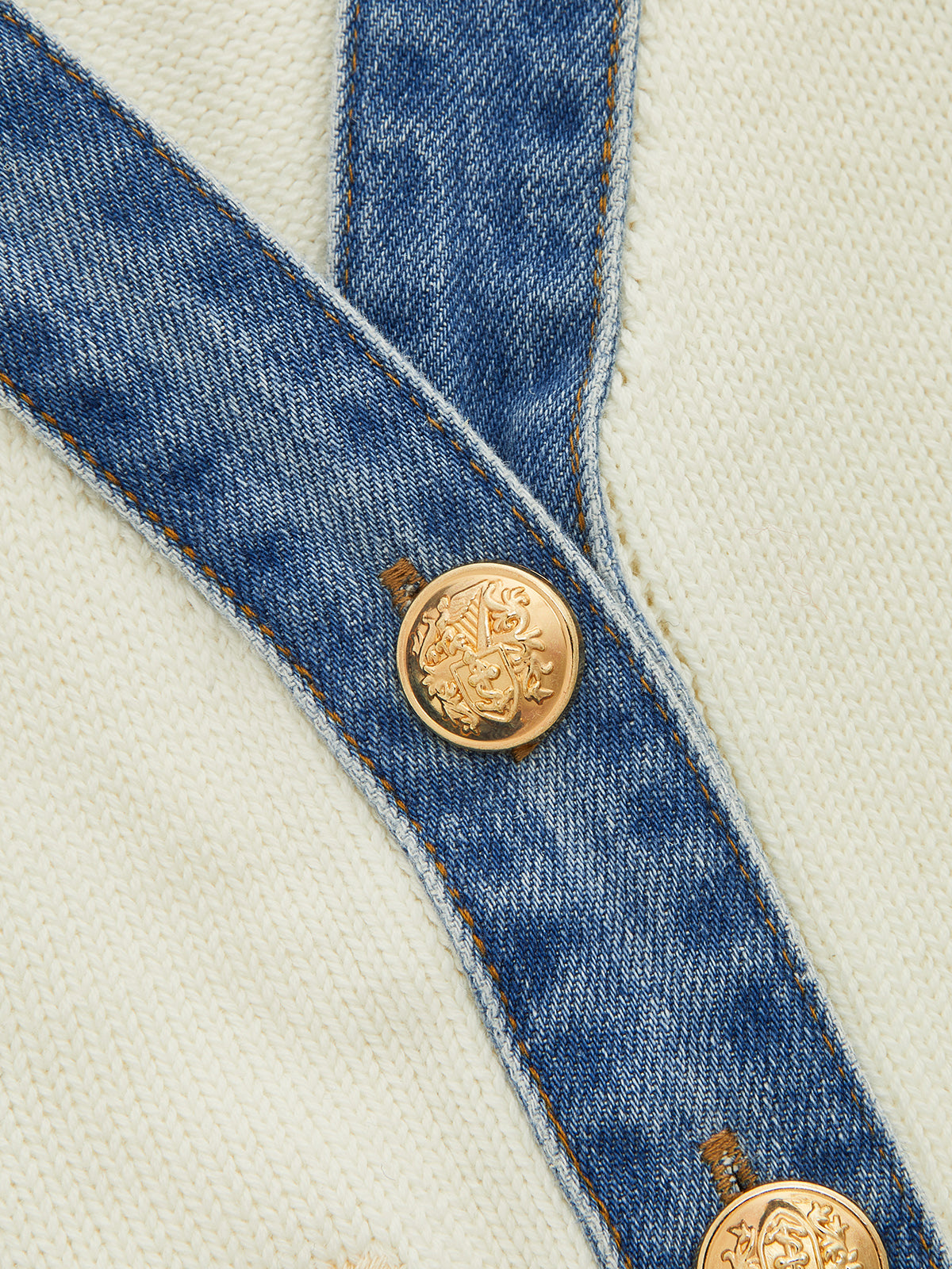 Sonsoles | Chaleco de Punto con Cuello Vaquero
