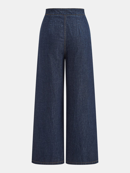 Gema | Jeans Rectos con Cintura Torcida y Hebilla