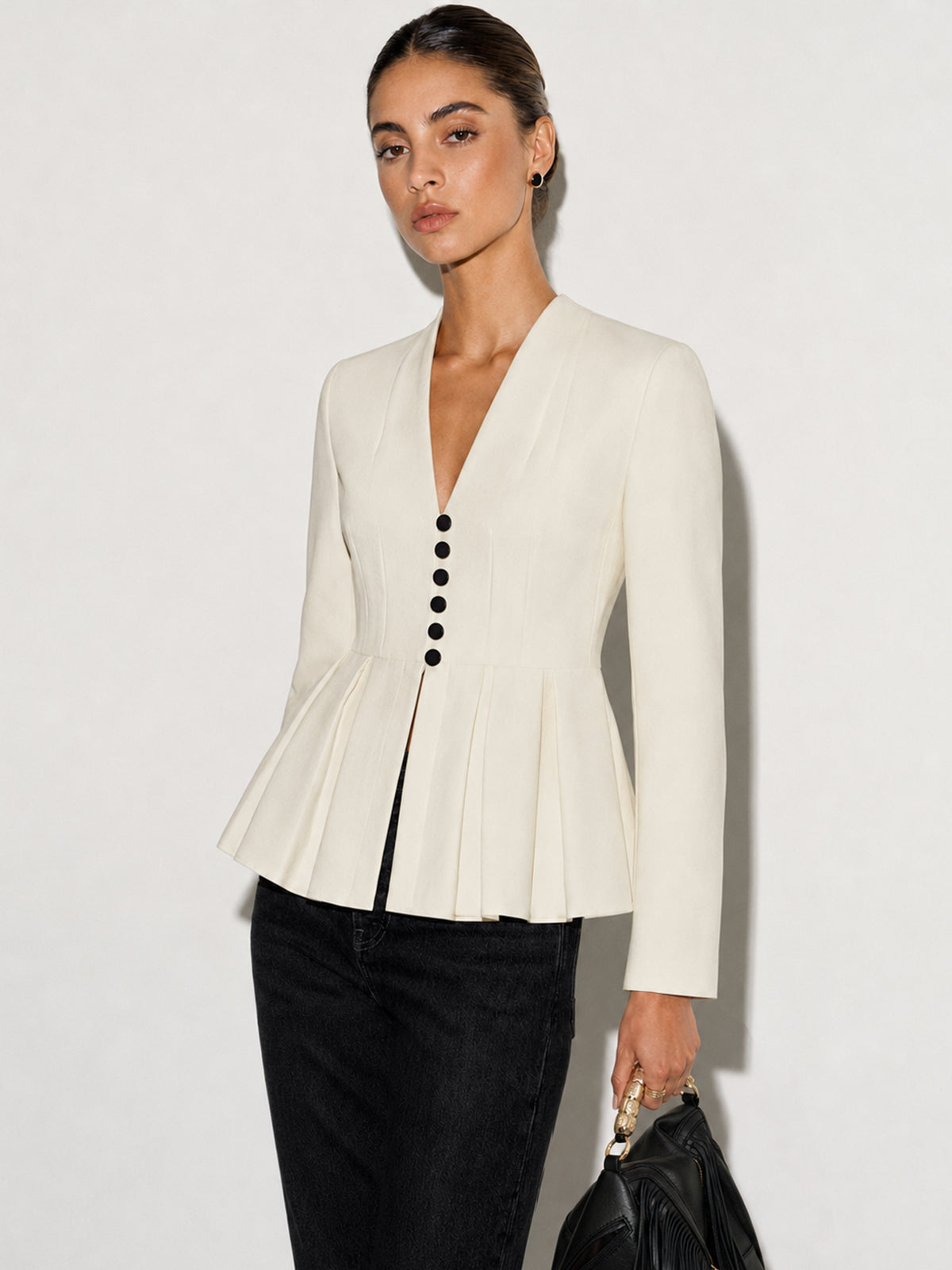Regina | Blazer Peplum con Escote en V