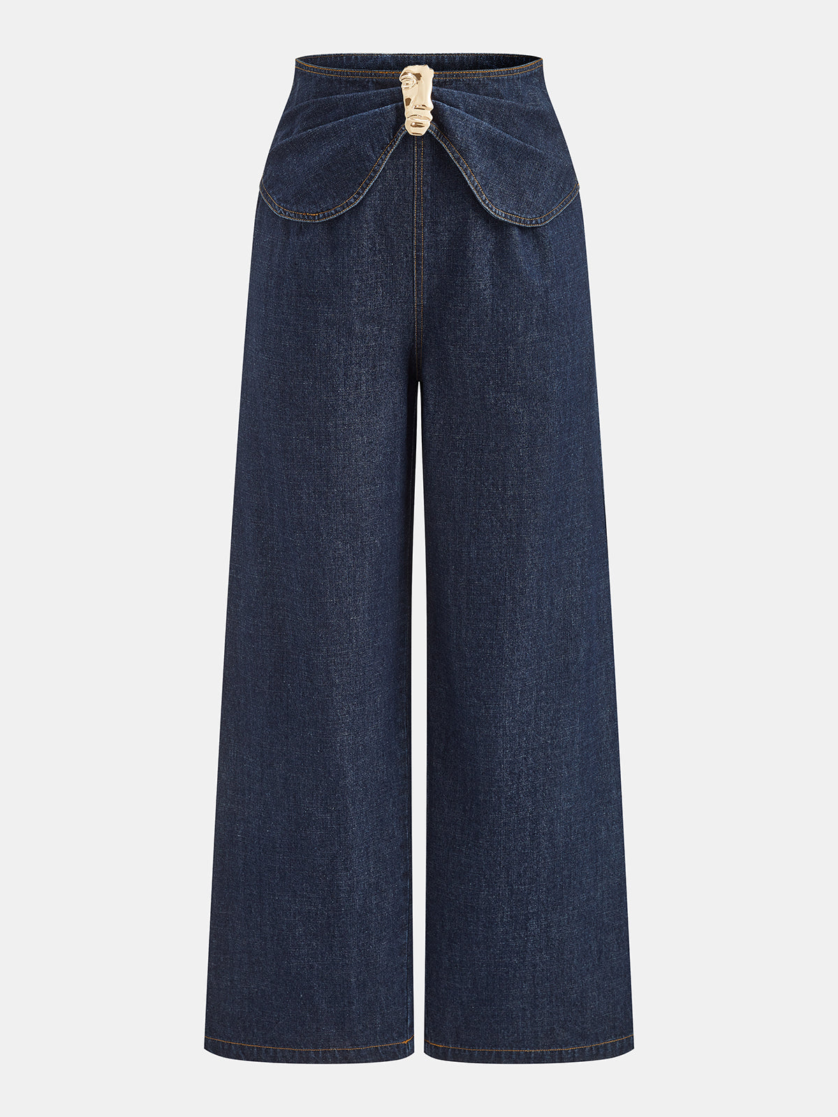 Gema | Jeans Rectos con Cintura Torcida y Hebilla