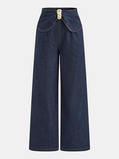 Gema | Jeans Rectos con Cintura Torcida y Hebilla