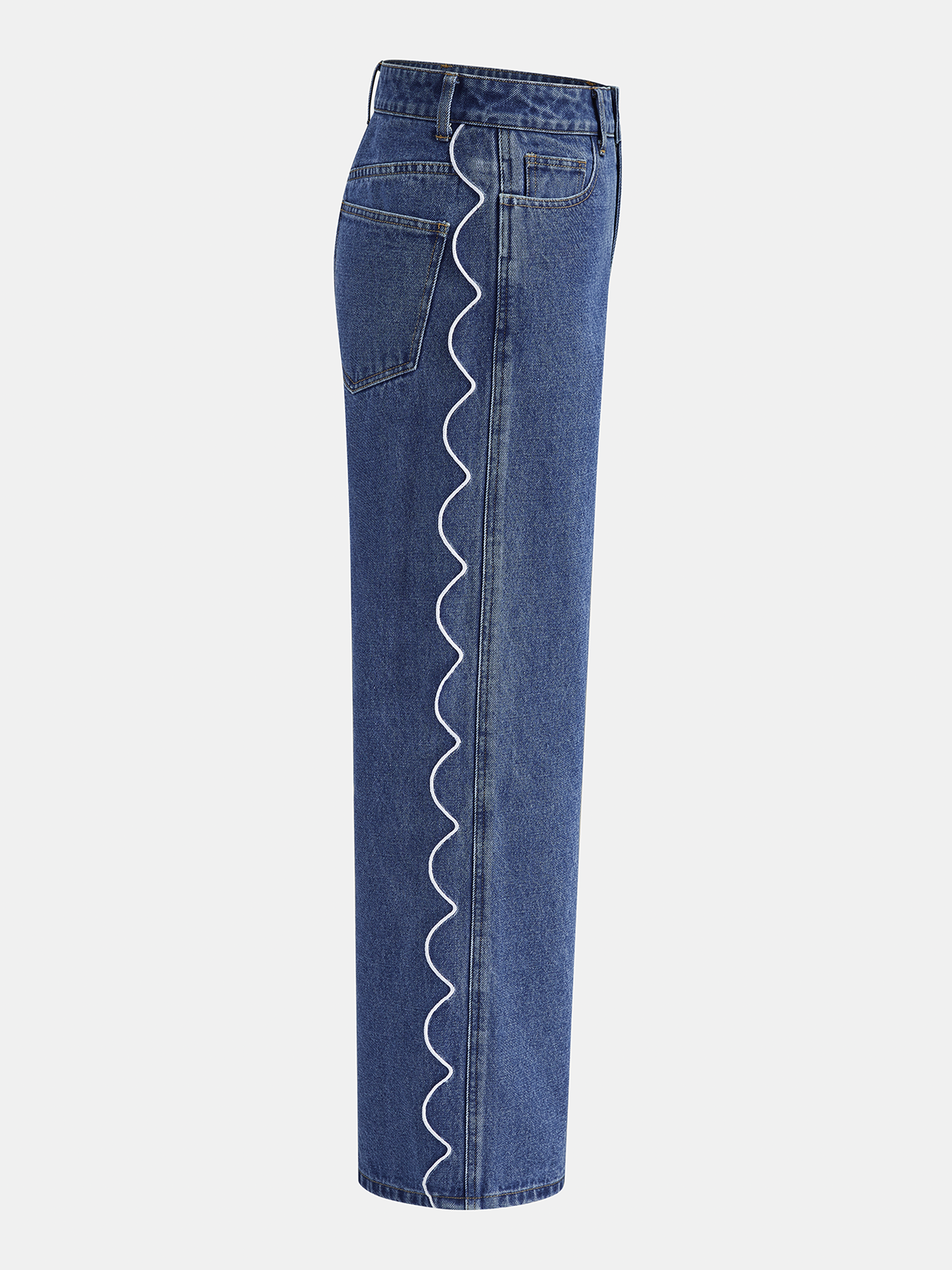Lorena | Jeans Pierna Ancha con Lateral Festoneado