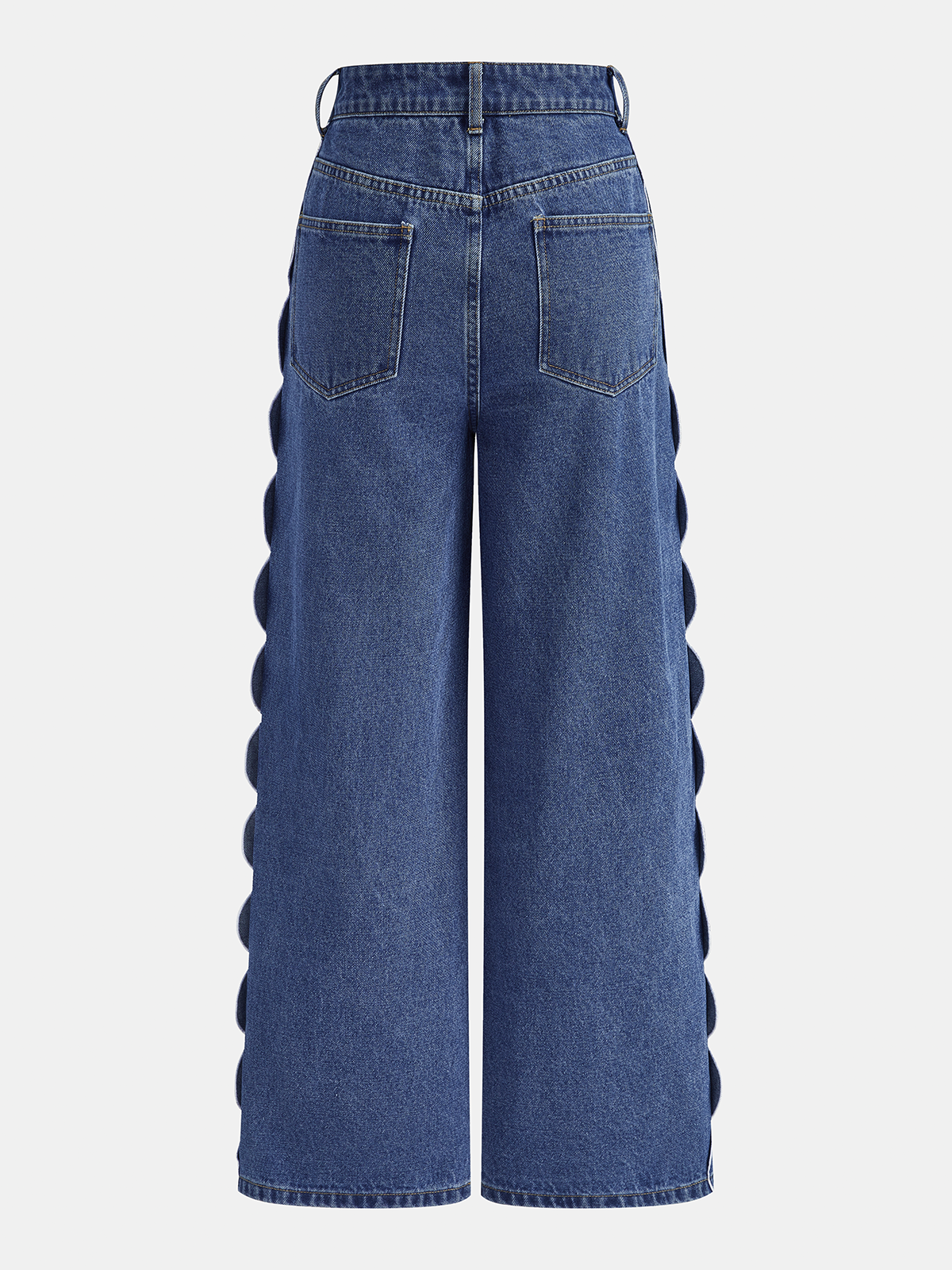 Lorena | Jeans Pierna Ancha con Lateral Festoneado