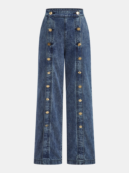 Eva | Jeans Estilo Marinero con Doble Botonadura