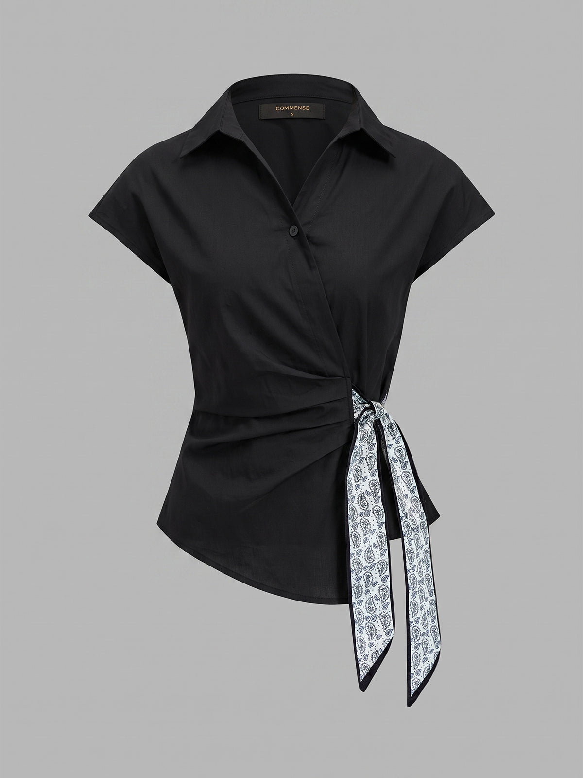 Enara | Blusa Cruzada Paisley con Lazo