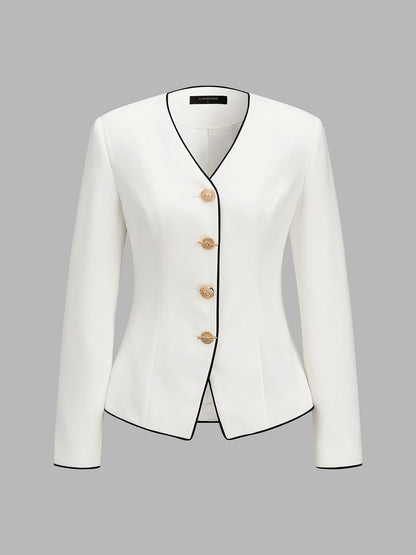 Ramona | Blazer Entallado con Ribete en Contraste