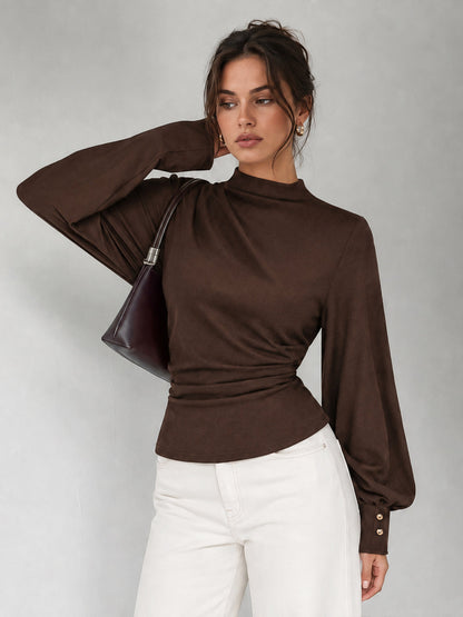 Judit | Blusa Drapeada con Manga Farol