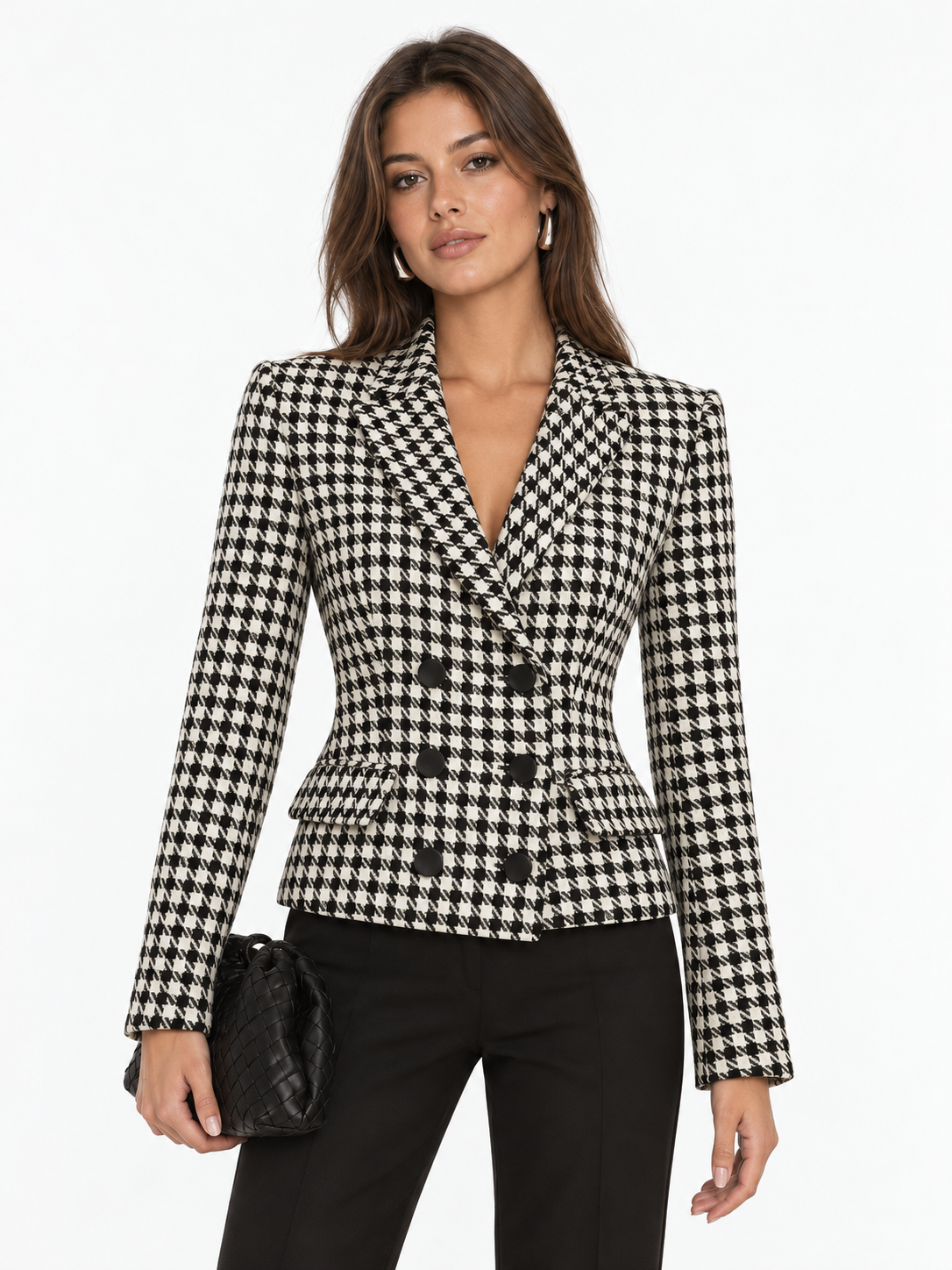 Josefina | Blazer Cruzado de Tweed Pata de Gallo