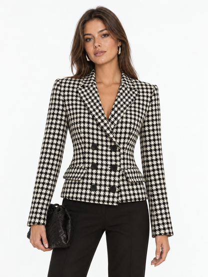 Josefina | Blazer Cruzado de Tweed Pata de Gallo