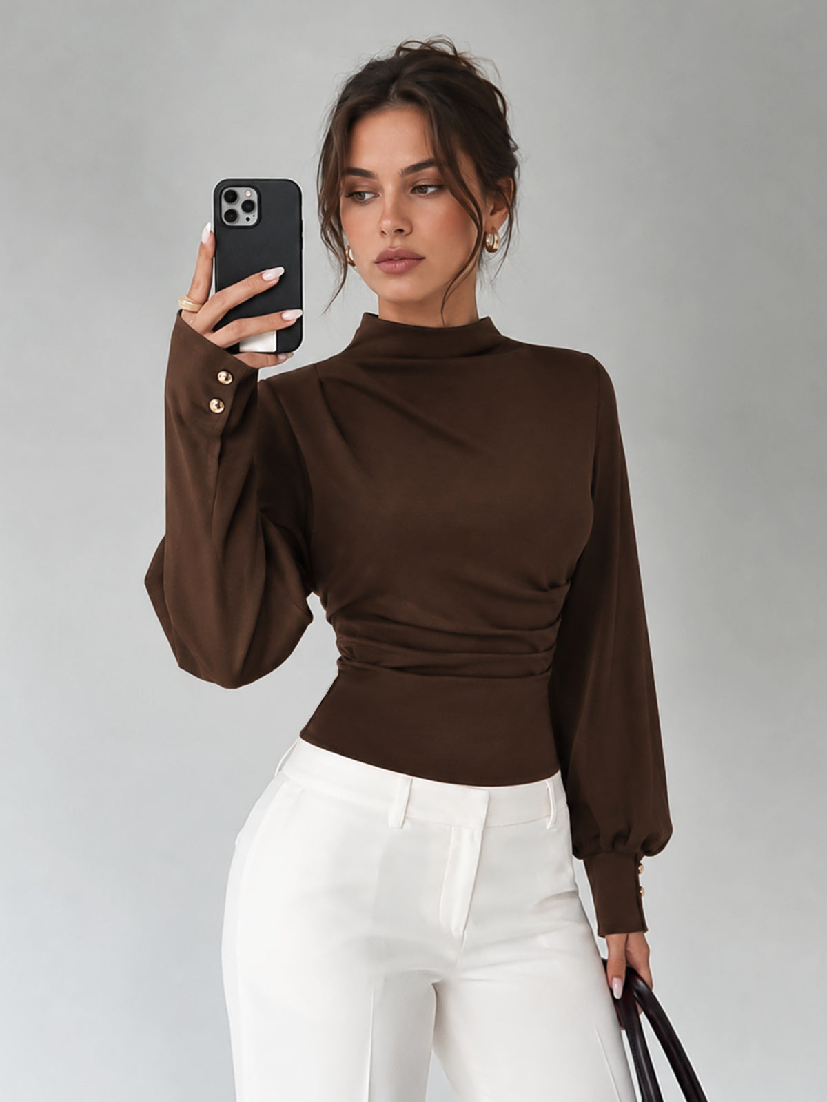 Judit | Blusa Drapeada con Manga Farol