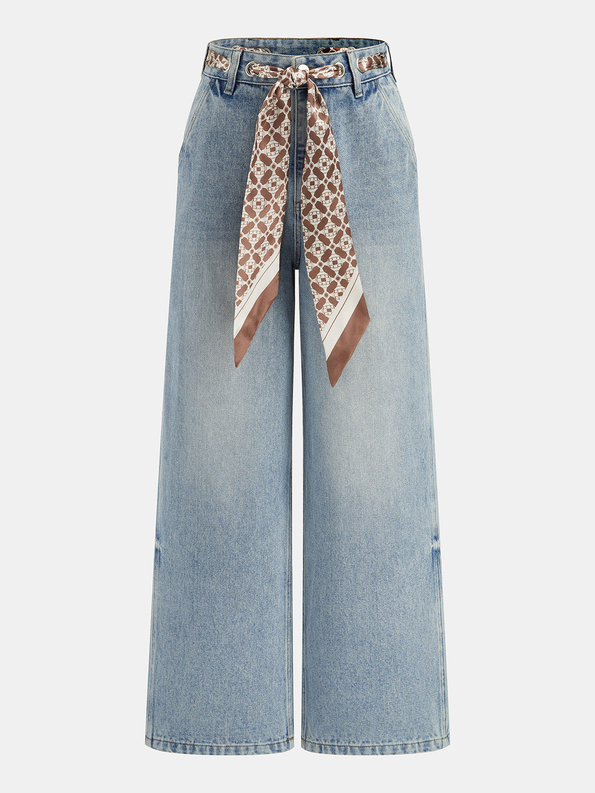 Raquel | Jeans Rectos con Pañuelo Anudado