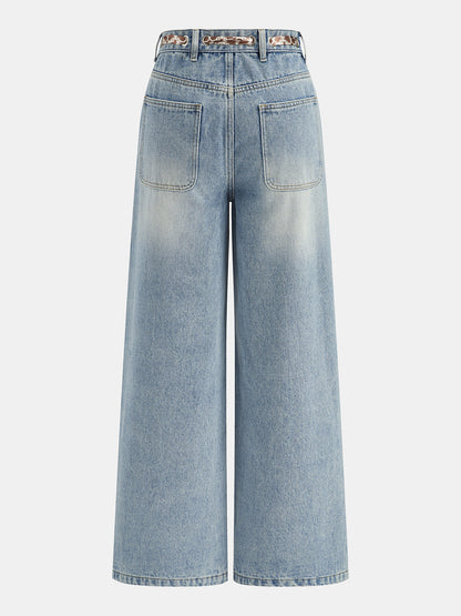 Raquel | Jeans Rectos con Pañuelo Anudado