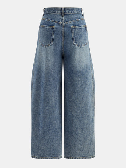 Marta | Jeans Pierna Ancha en Capas con Trabilla
