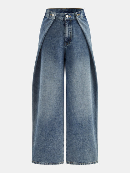 Marta | Jeans Pierna Ancha en Capas con Trabilla