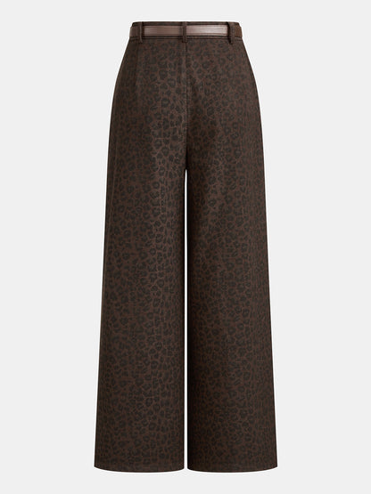 Iratxe | Jeans Pierna Ancha Leopardo con Cinturón
