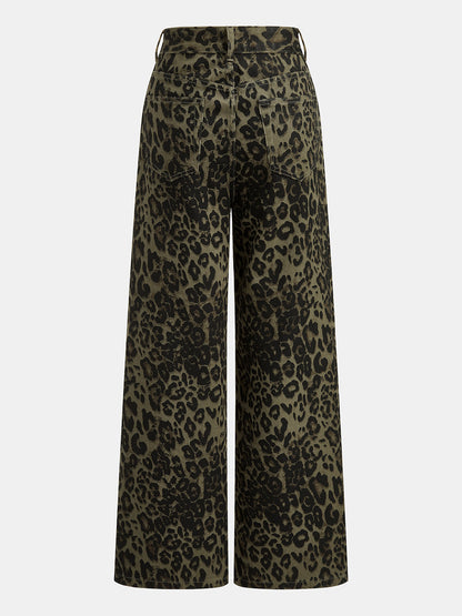 Sonia | Jeans Pierna Ancha Leopardo Vintage