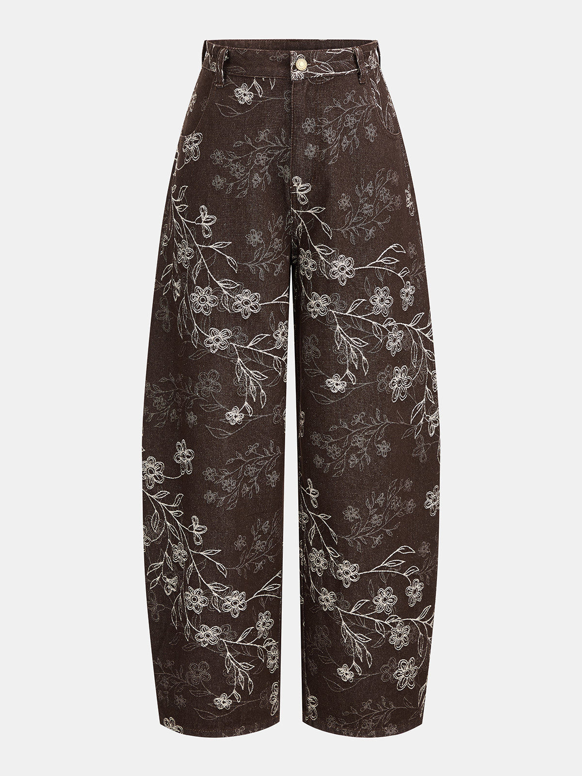 Patricia | Jeans Barrel de Jacquard Floral