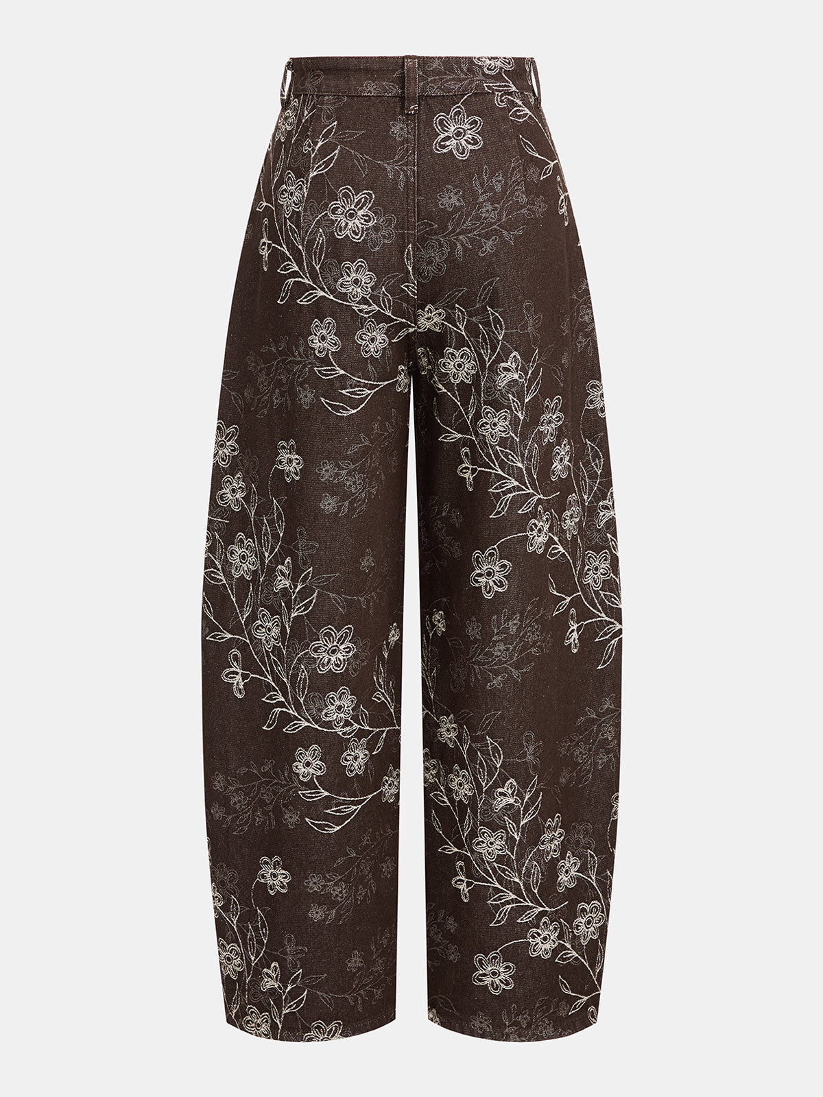 Patricia | Jeans Barrel de Jacquard Floral