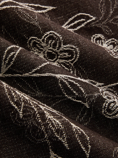 Patricia | Jeans Barrel de Jacquard Floral