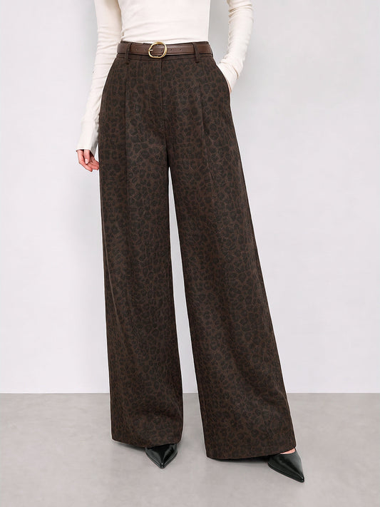 Iratxe | Jeans Pierna Ancha Leopardo con Cinturón
