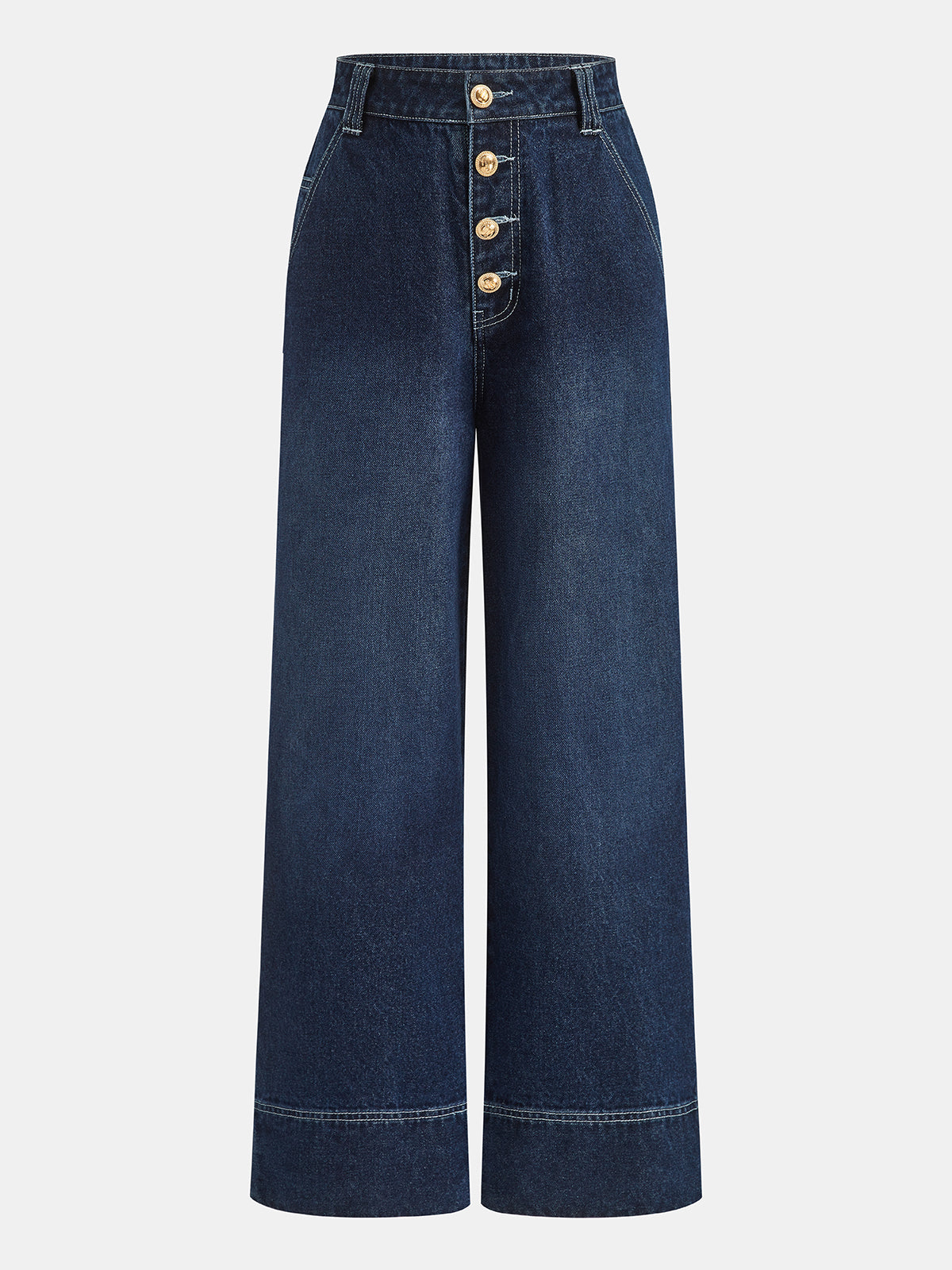 Irati | Jeans Rectos con Botones Delanteros