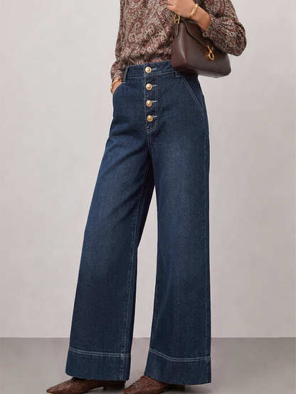 Irati | Jeans Rectos con Botones Delanteros