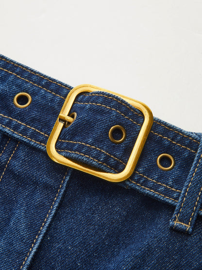 Zaida | Jeans Barrel Cargo con Cinturón