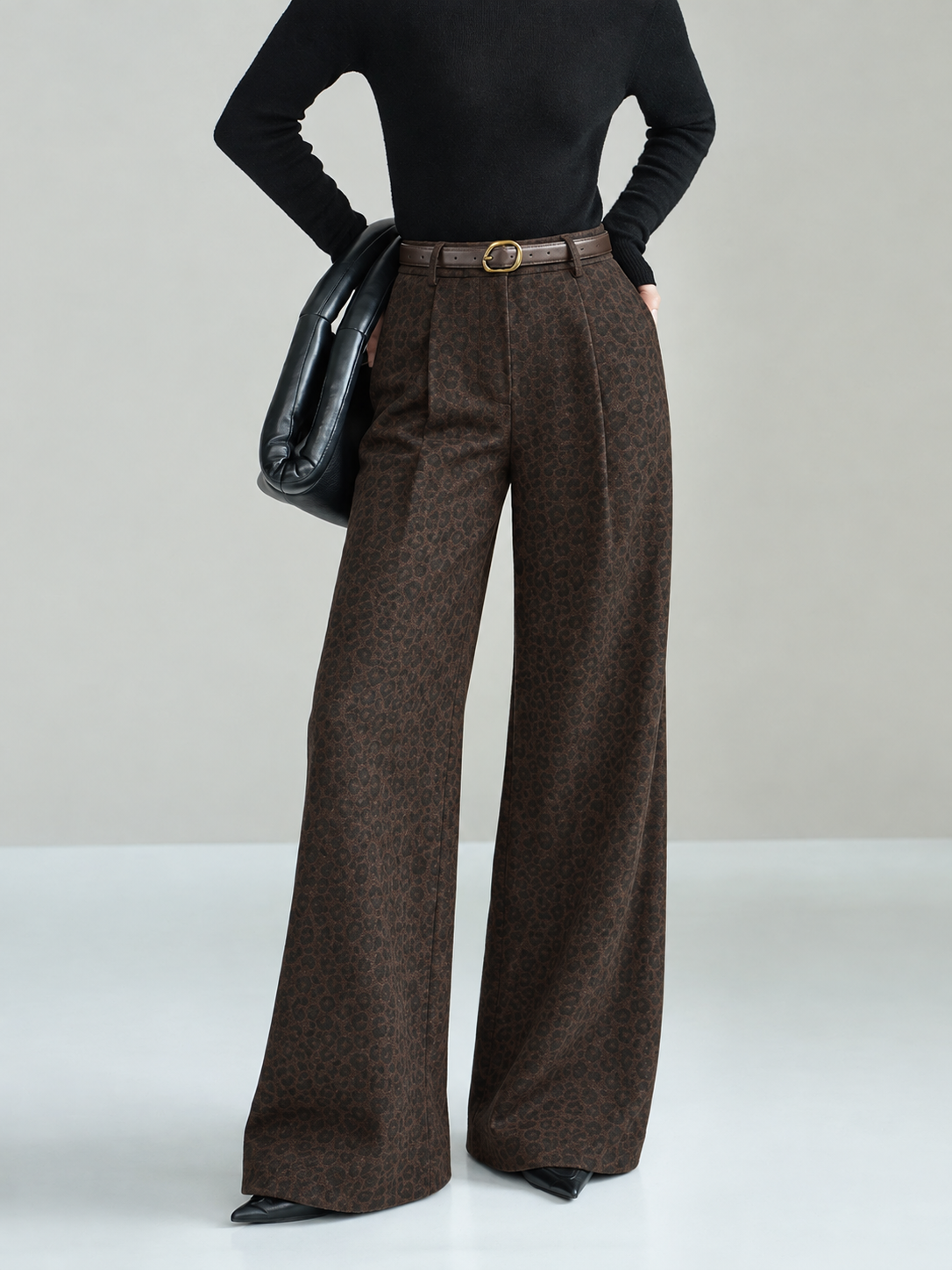 Iratxe | Jeans Pierna Ancha Leopardo con Cinturón