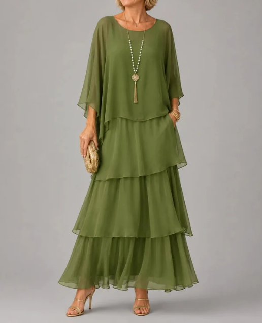 Lara | Vestido Maxi Fluido Elegante - vestido de mujer, vista principal | Chloe Bennett