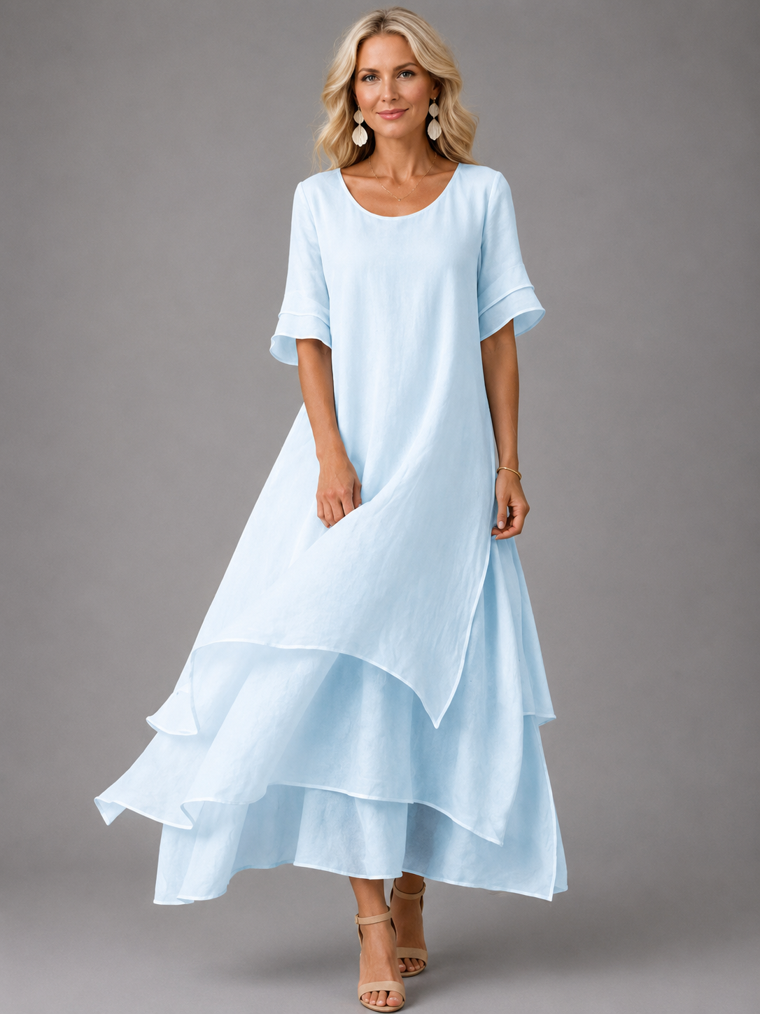 Liora | Vestido Maxi Grace Fluido - vestido de mujer, detalle | Chloe Bennett