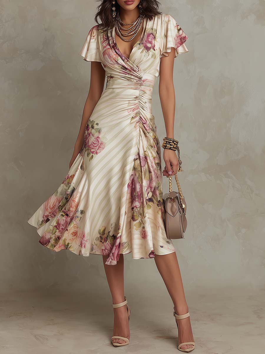 Alba | Vestido Midi Floral Vintage