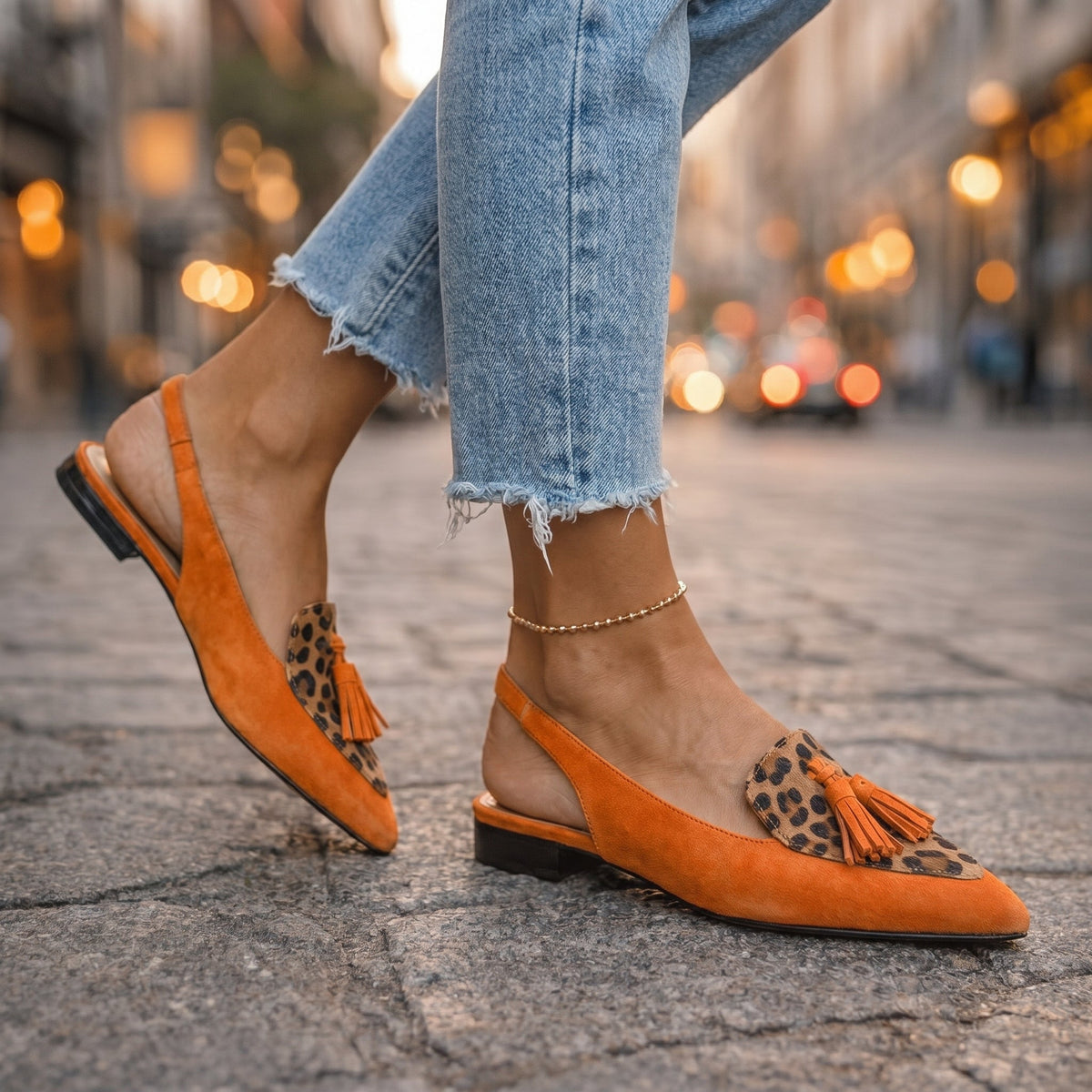 Elena | Sandalias con Correas y Flecos - calzado de mujer, detalle | Chloe Bennett