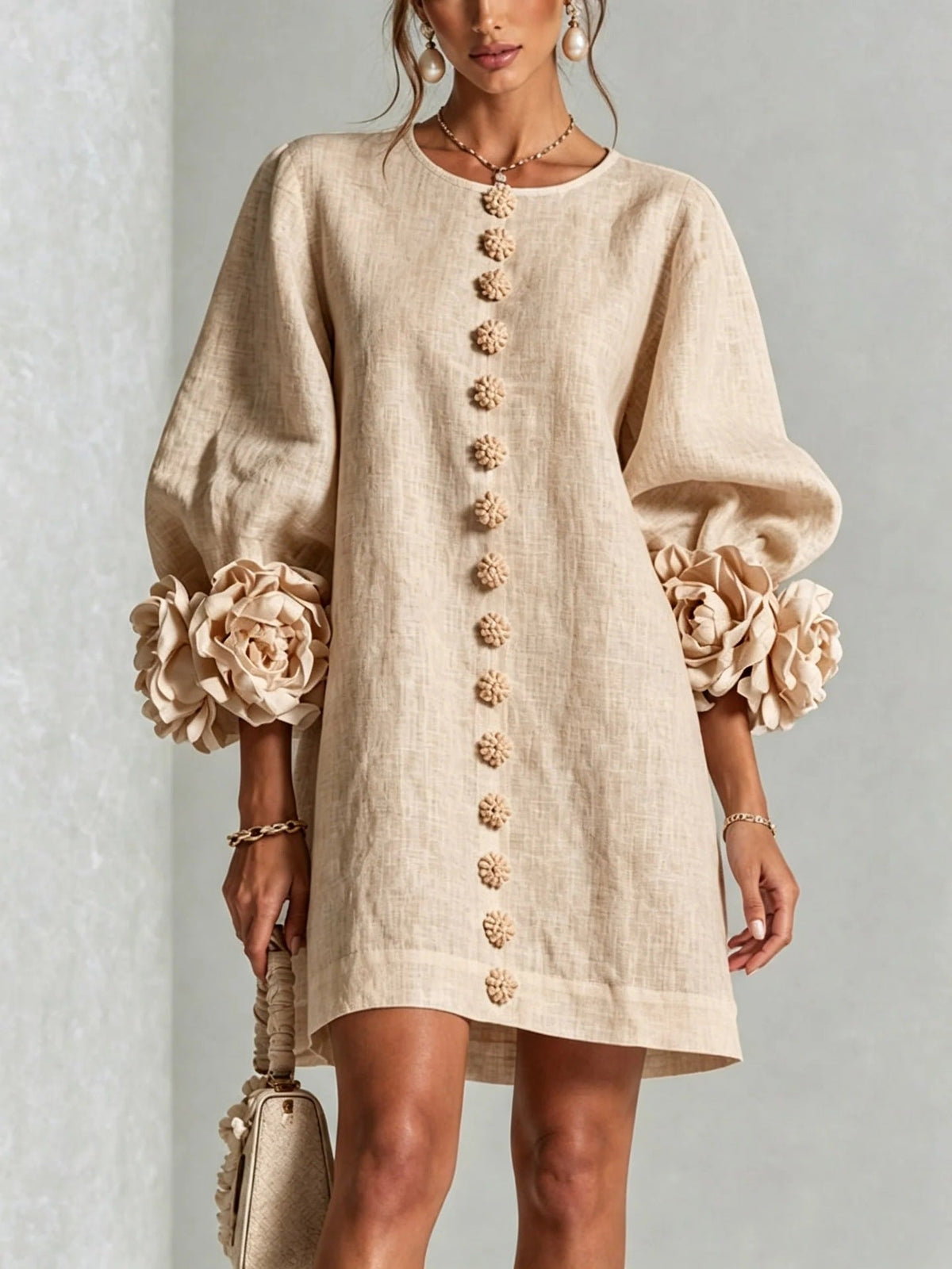 Olivia | Vestido floral mangas farol