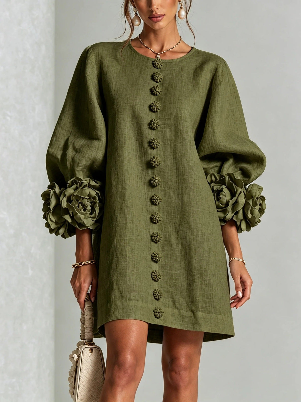 Olivia | Vestido floral mangas farol