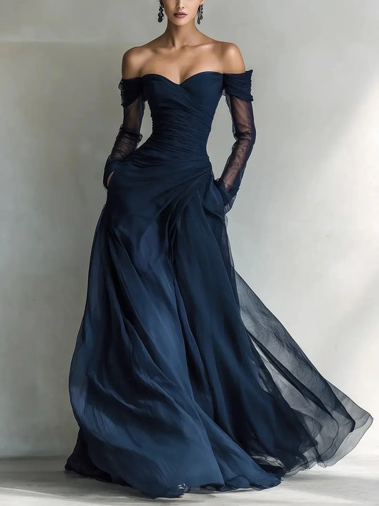 Eleonora | Vestido largo hombros descubiertos