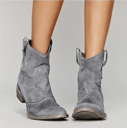 Rosalia | Botas Ortopédicas de Ante - calzado de mujer, vista trasera | Chloe Bennett