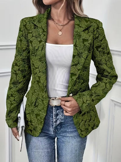 Blazer Ajustado de Jacquard Paisley
